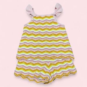 Haute Hippie Kids Crochet Summer Set Girls 6/7 Boho Pink Orange Tank & Shorts